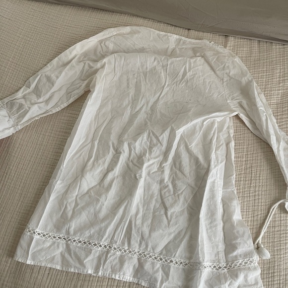 Gianni bini White Lace Detail Women's swim suit cover up Medium 100% cotton - Picture 8 of 10